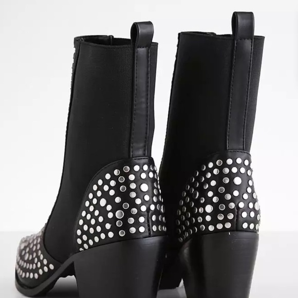 NWT ShuShop “ Zsa Zsa” Studded Embellishments Heeled Ankle Boots/ Booties - Picture 4 of 7